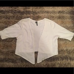 White Cropped Cardigan